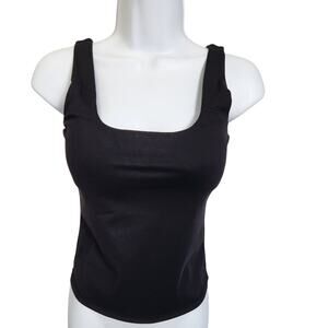 Fawn Fit Athletic Built in Bra Black tank top Size small